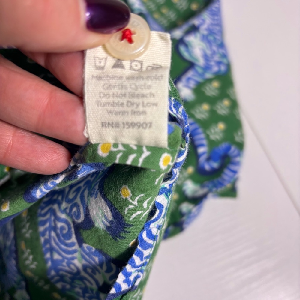Print Fresh Green and Blue Tiger-Print Cotton Pajama Set - Picture 16 of 16